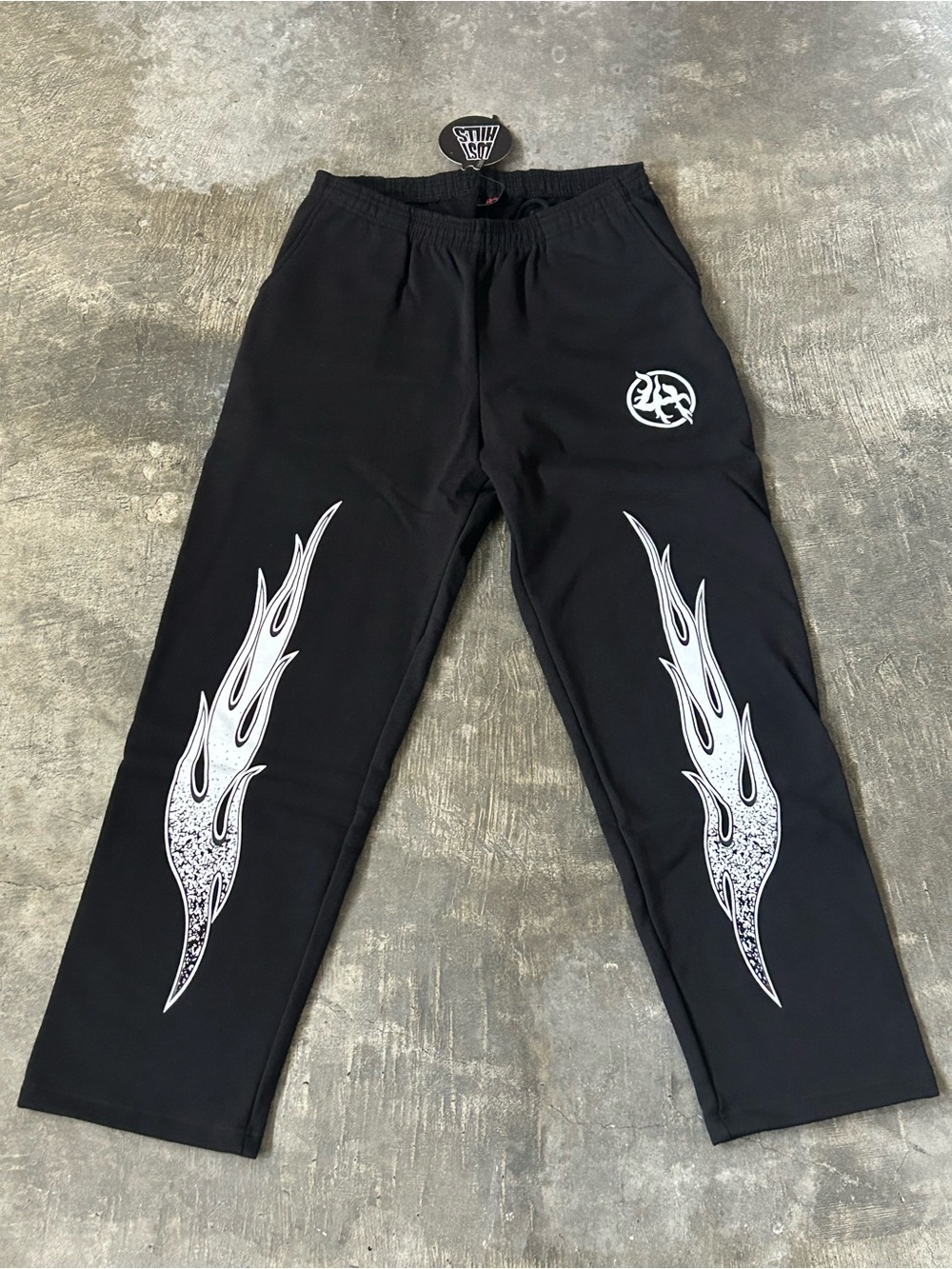 Lost Hills White Flames Sweatpants Wide Legged